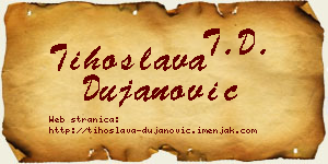 Tihoslava Dujanović vizit kartica